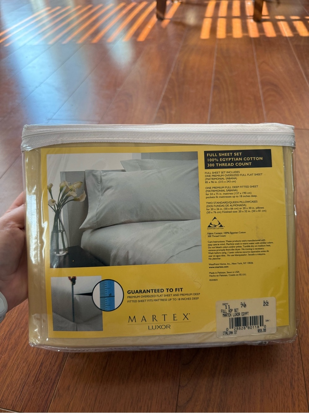 Martex Luxor 300-Thread Count Full Sheet Set in Cream - Picture 2 of 3